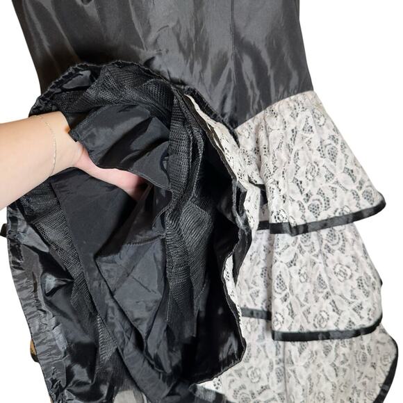 Vintage Betsey Johnson Strapless Lacy‎ Tiered Dress Gothic Lolita Sz 10 - Picture 4 of 8